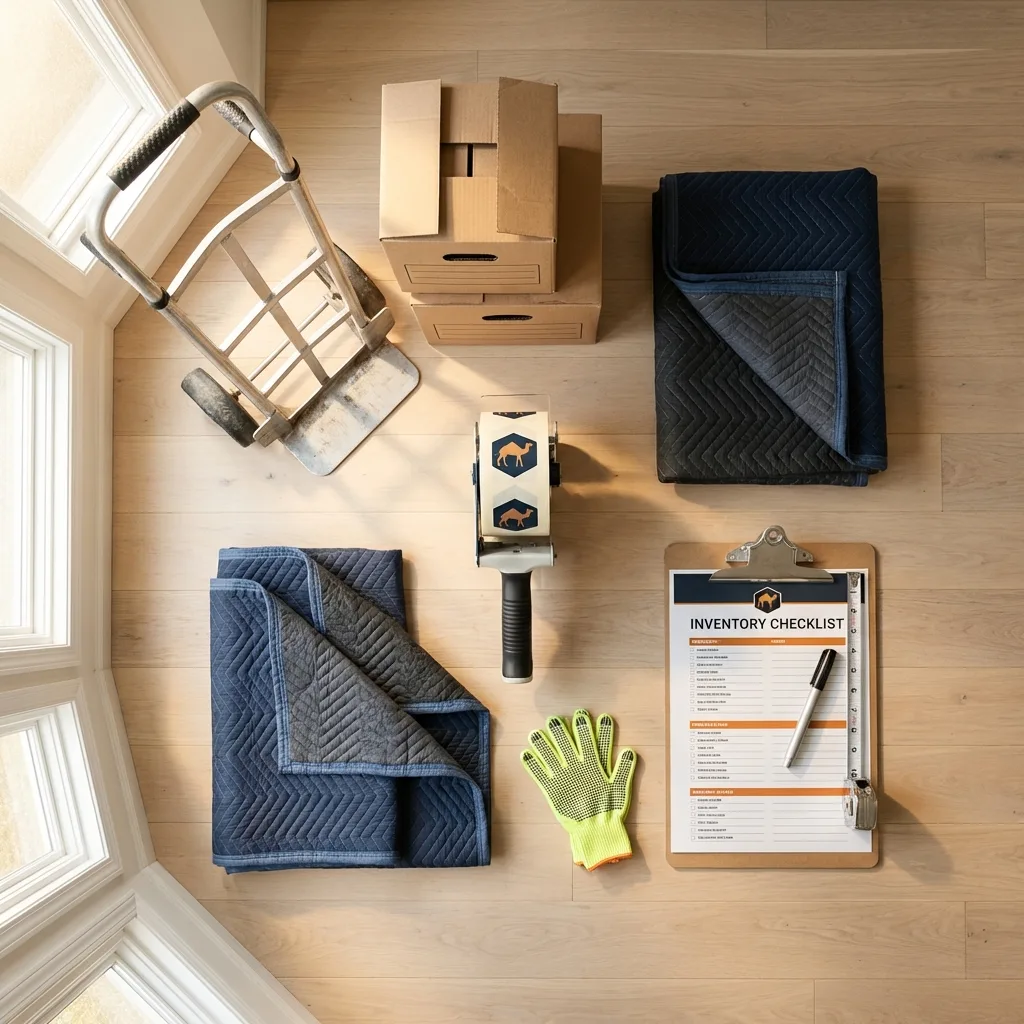 Professional moving supplies and packing materials layout for West Lafayette residential relocations